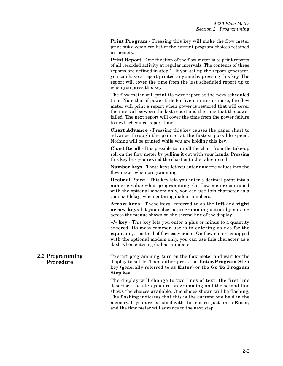 2 programming procedure, 2 programming procedure -3 | Teledyne 4220 User Manual | Page 31 / 198