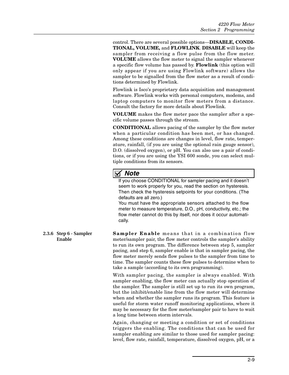 6 step 6 - sampler enable, 6 step 6 - sampler enable -9 | Teledyne 4220 User Manual | Page 37 / 198