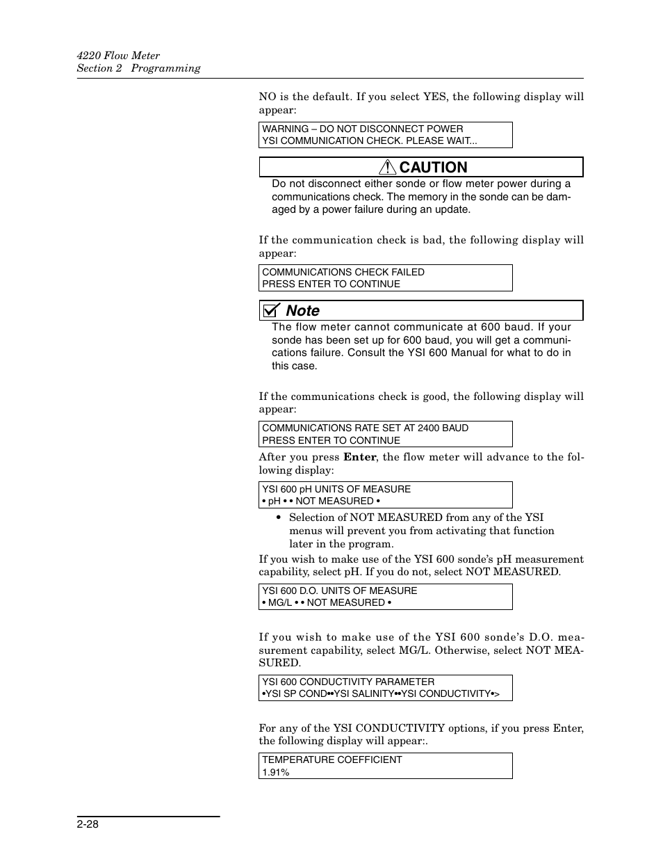Caution | Teledyne 4220 User Manual | Page 56 / 198