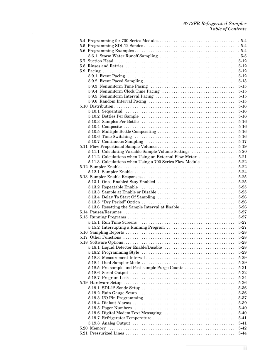 Teledyne Refrigerated Sampler 6712FR User Manual | Page 11 / 244