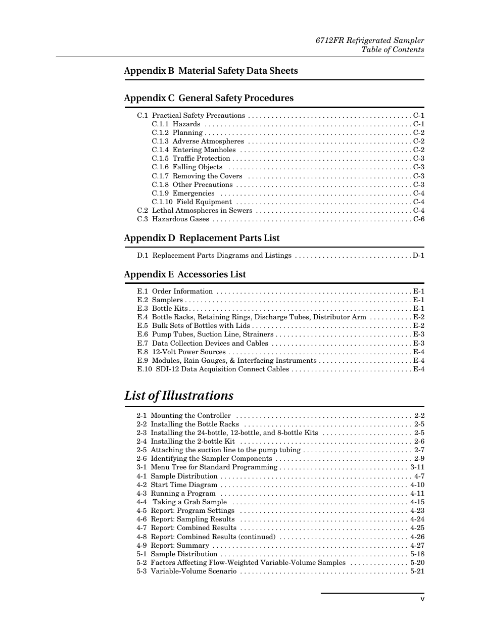 List of illustrations | Teledyne Refrigerated Sampler 6712FR User Manual | Page 13 / 244