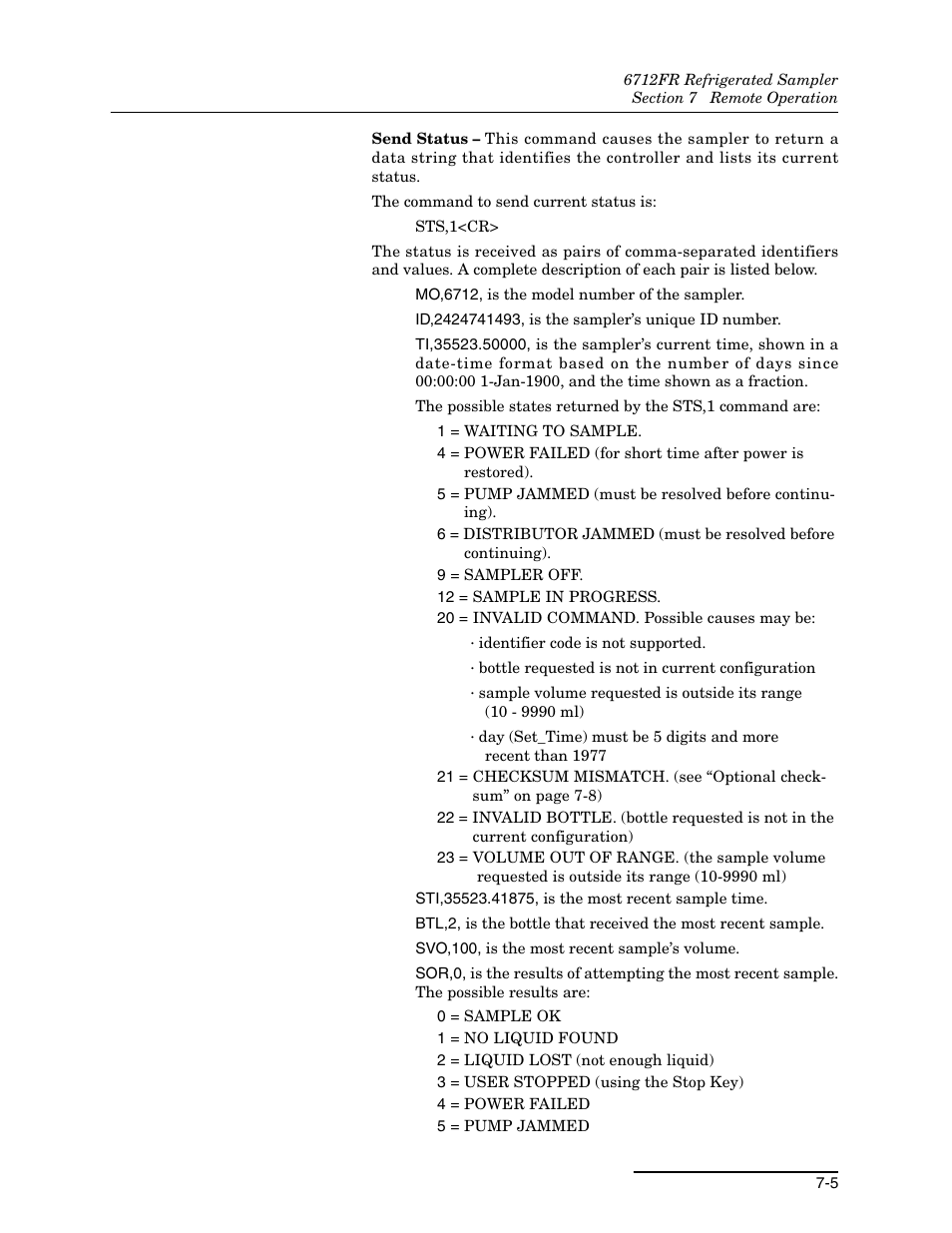 Teledyne Refrigerated Sampler 6712FR User Manual | Page 147 / 244