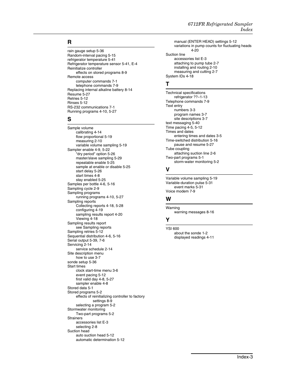 Teledyne Refrigerated Sampler 6712FR User Manual | Page 235 / 244