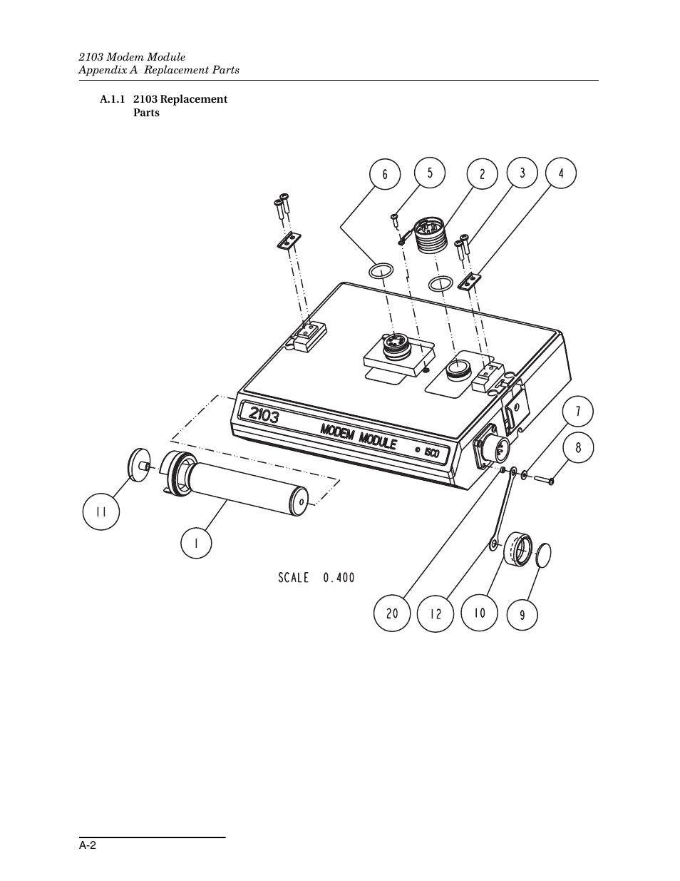 A.1.1 2103 replacement parts | Teledyne 2103 User Manual | Page 42 / 68