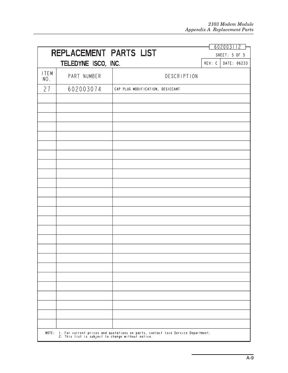 Teledyne 2103 User Manual | Page 49 / 68