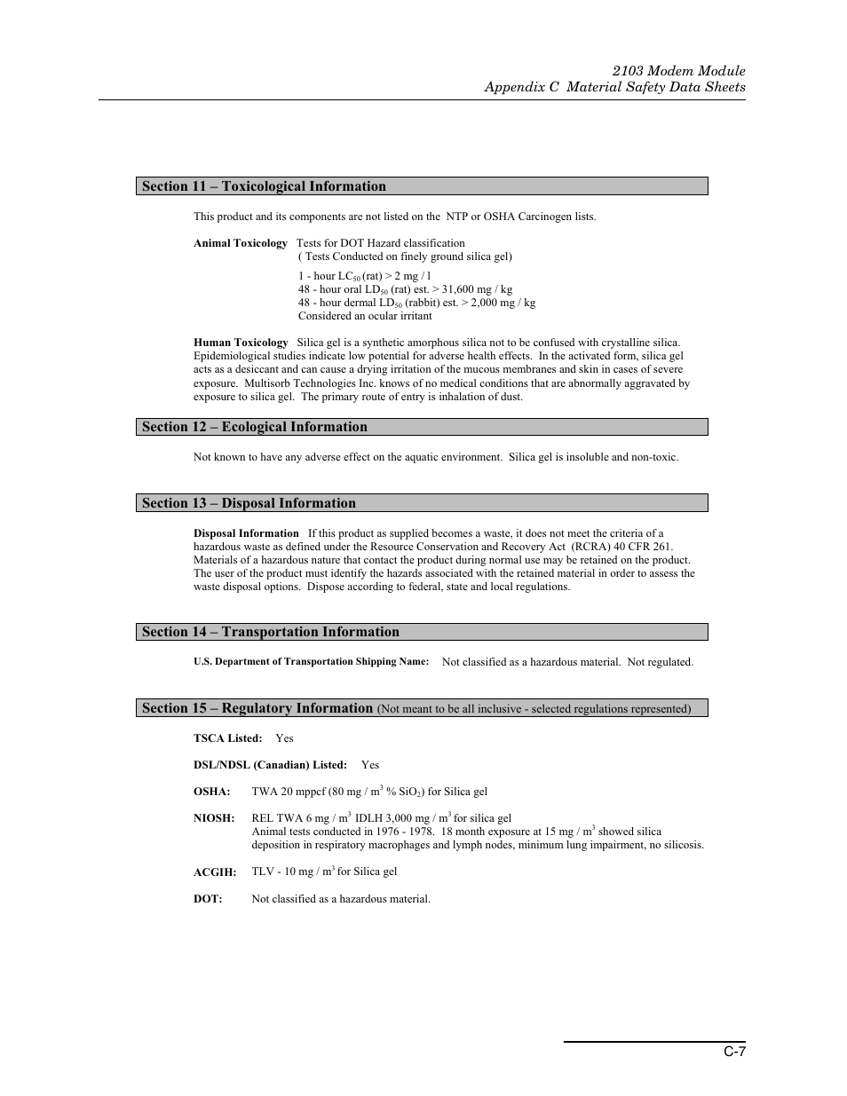 Teledyne 2103 User Manual | Page 61 / 68