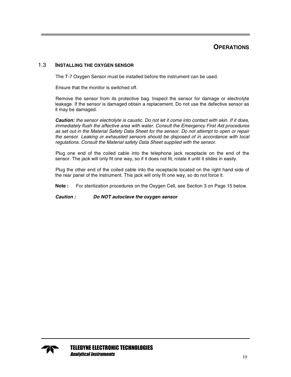 Teledyne TED 191 User Manual | Page 10 / 30