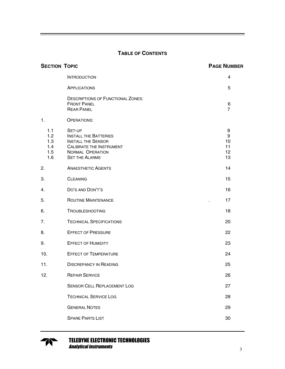 Teledyne TED 191 User Manual | Page 3 / 30