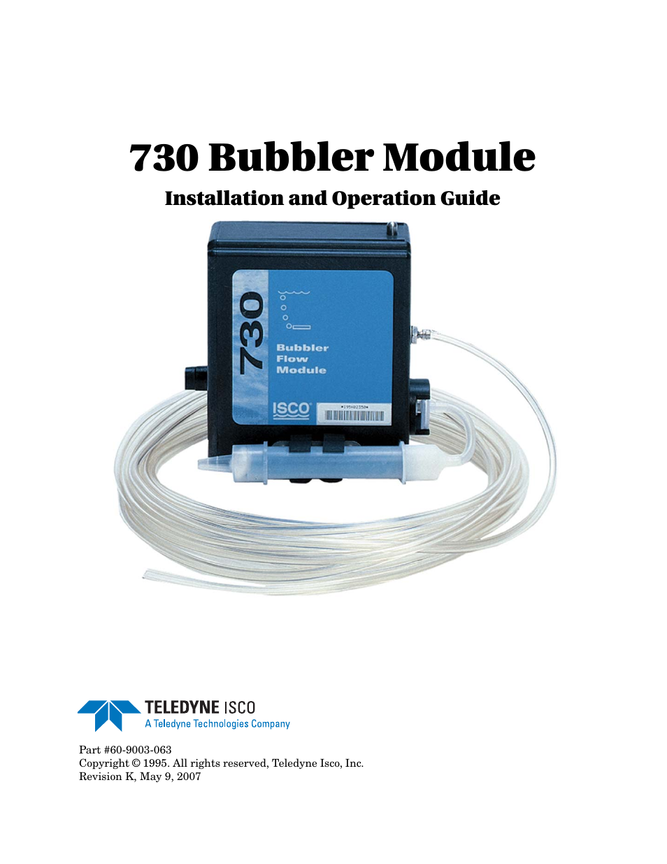 Teledyne 730 Bubbler User Manual | 44 pages