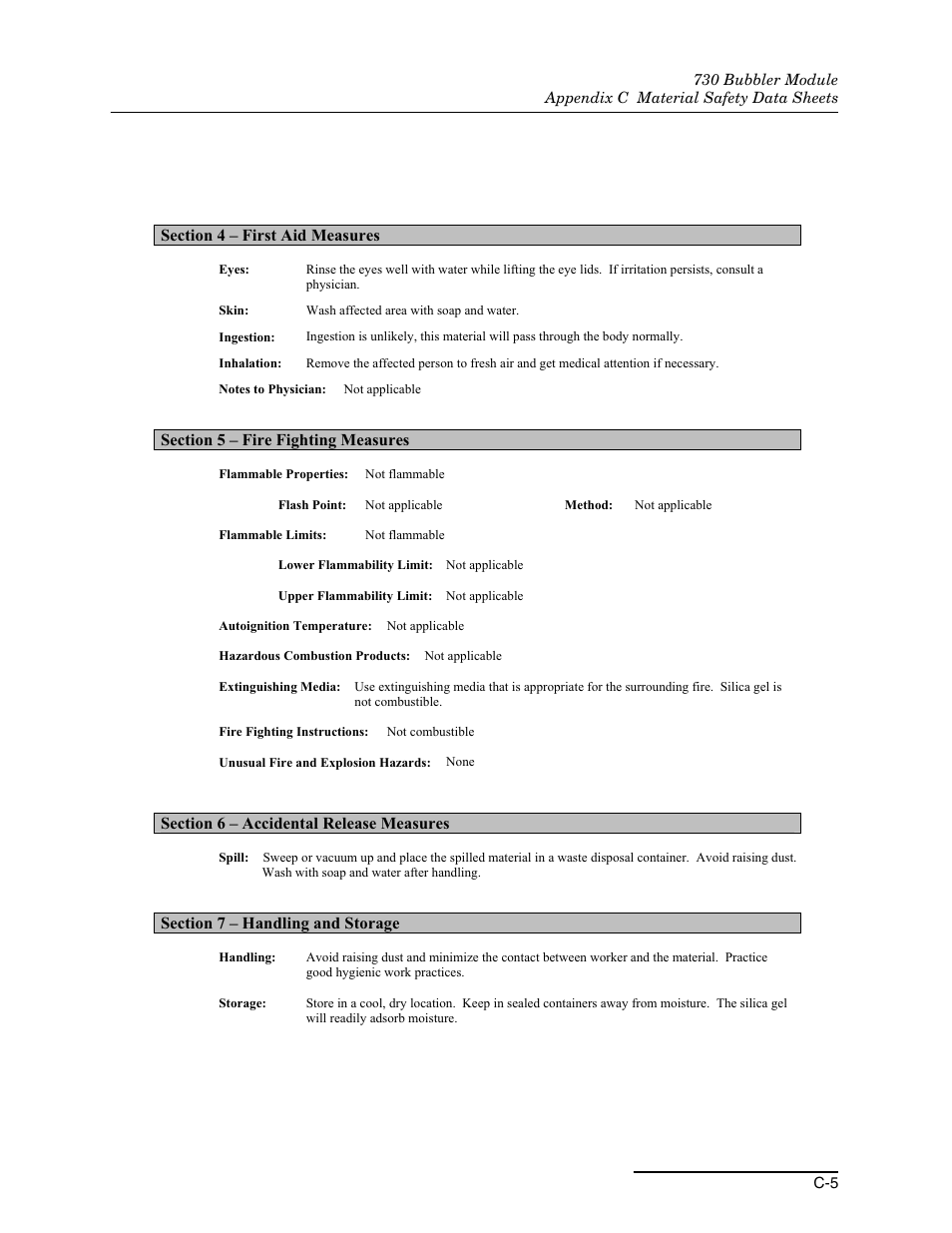 Teledyne 730 Bubbler User Manual | Page 37 / 44