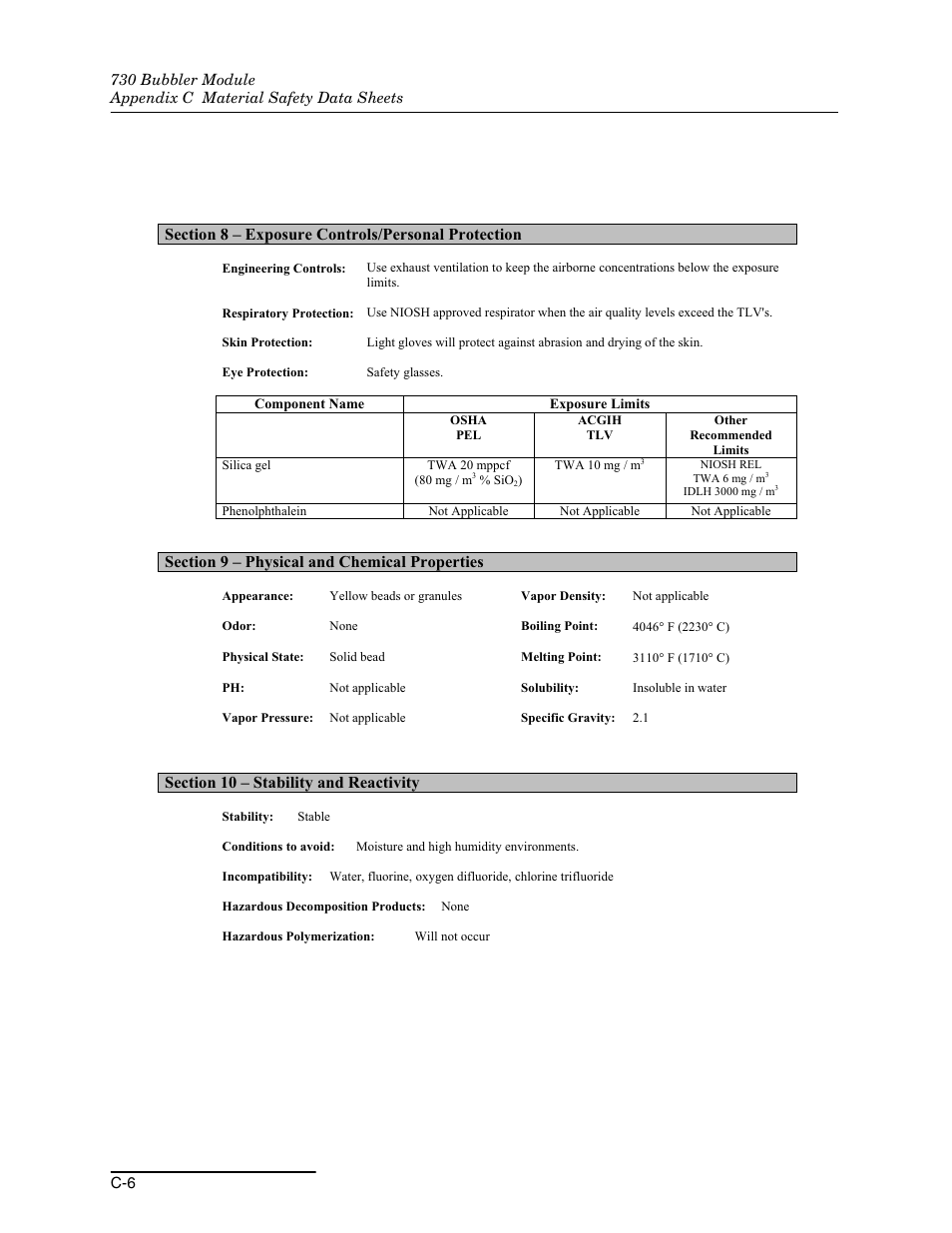 Teledyne 730 Bubbler User Manual | Page 38 / 44