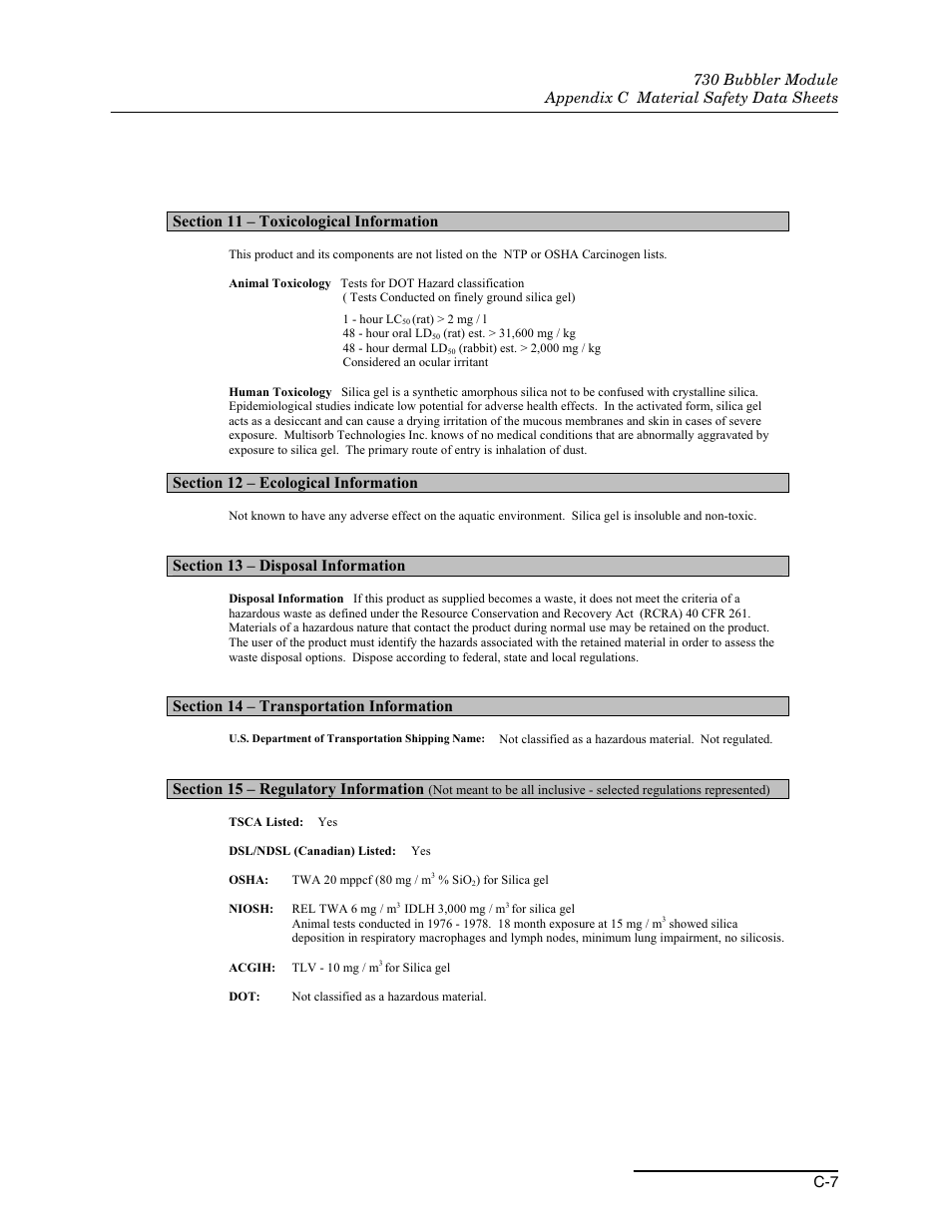 Teledyne 730 Bubbler User Manual | Page 39 / 44