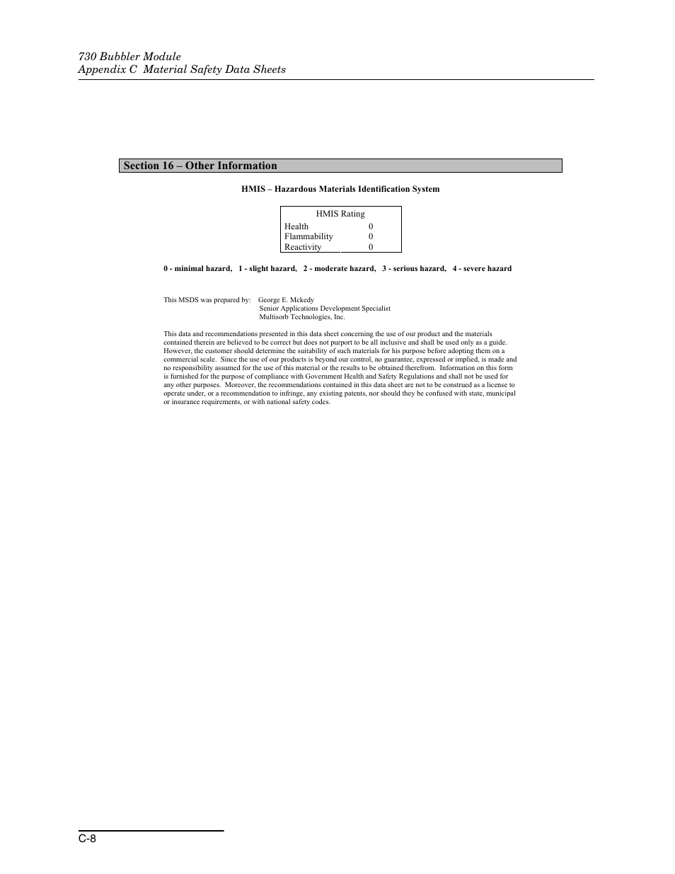 Teledyne 730 Bubbler User Manual | Page 40 / 44