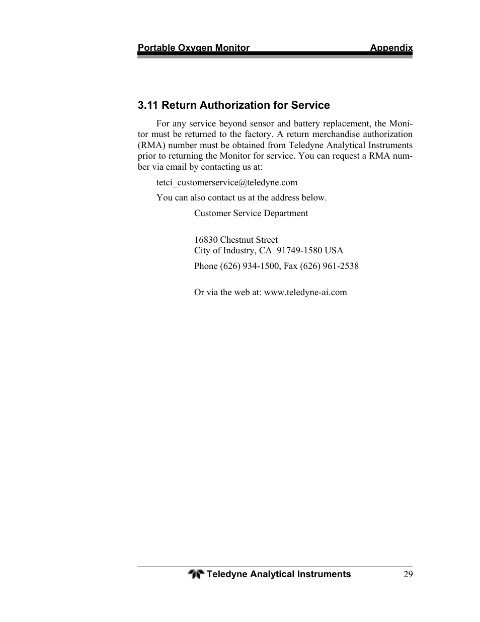 Teledyne MX300 User Manual | Page 37 / 41