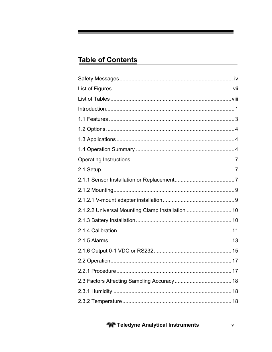 Teledyne MX300 User Manual | Page 5 / 41