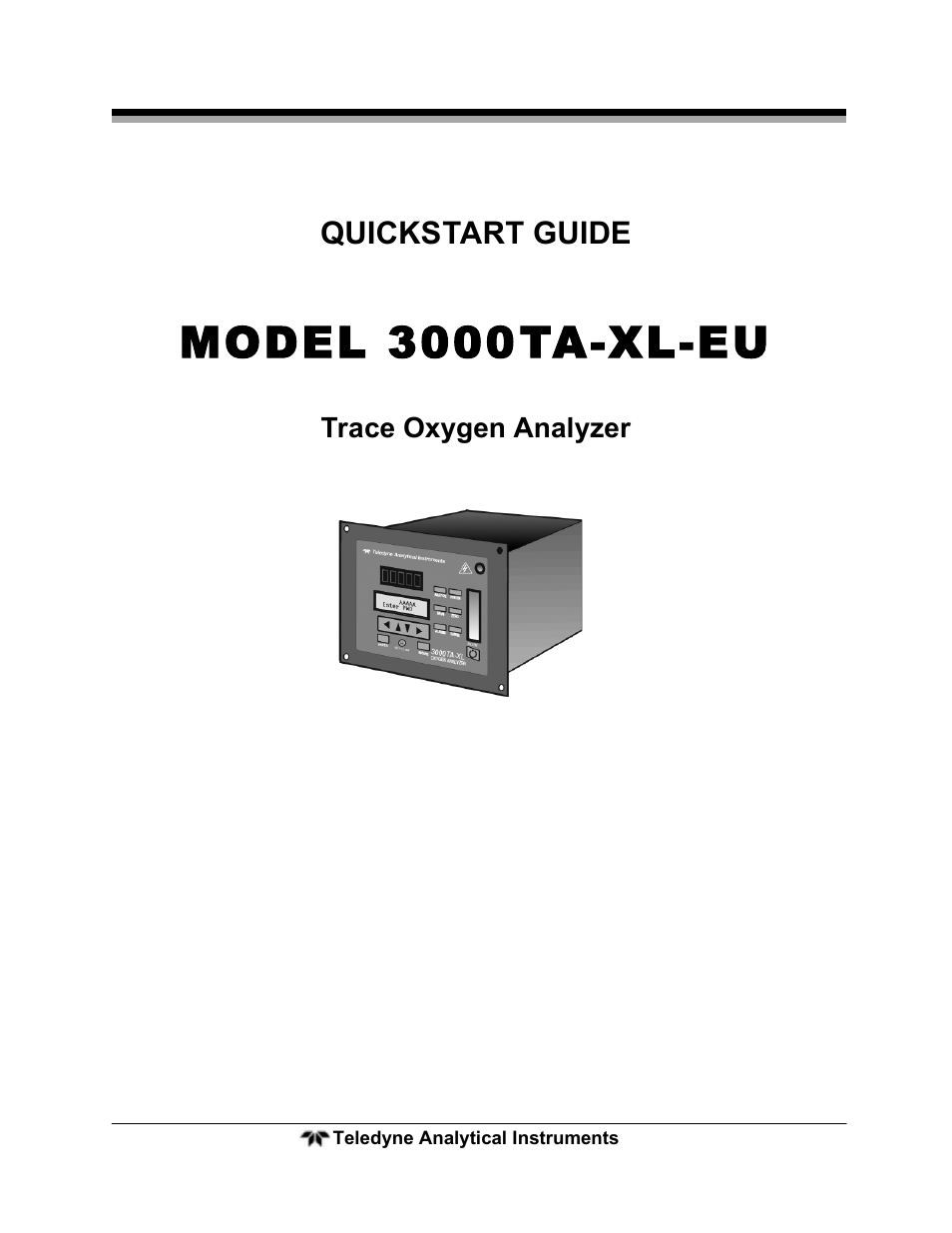 Teledyne Trace Oxygen Analyzer 3000TA-XL-EU User Manual | 17 pages