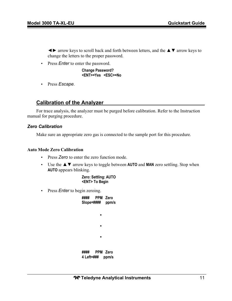 Teledyne Trace Oxygen Analyzer 3000TA-XL-EU User Manual | Page 13 / 17