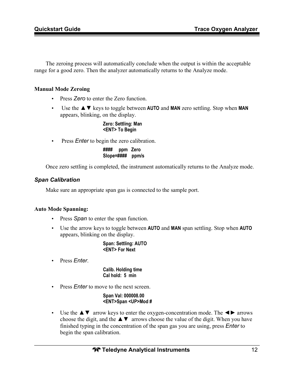 Teledyne Trace Oxygen Analyzer 3000TA-XL-EU User Manual | Page 14 / 17