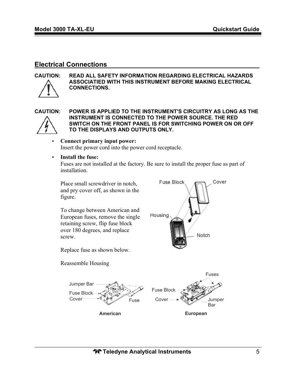 Teledyne Trace Oxygen Analyzer 3000TA-XL-EU User Manual | Page 7 / 17