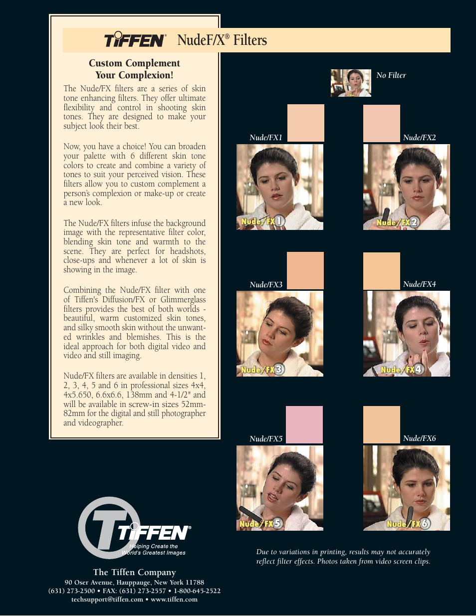 Tiffen Nude/FX Filter User Manual | 1 page