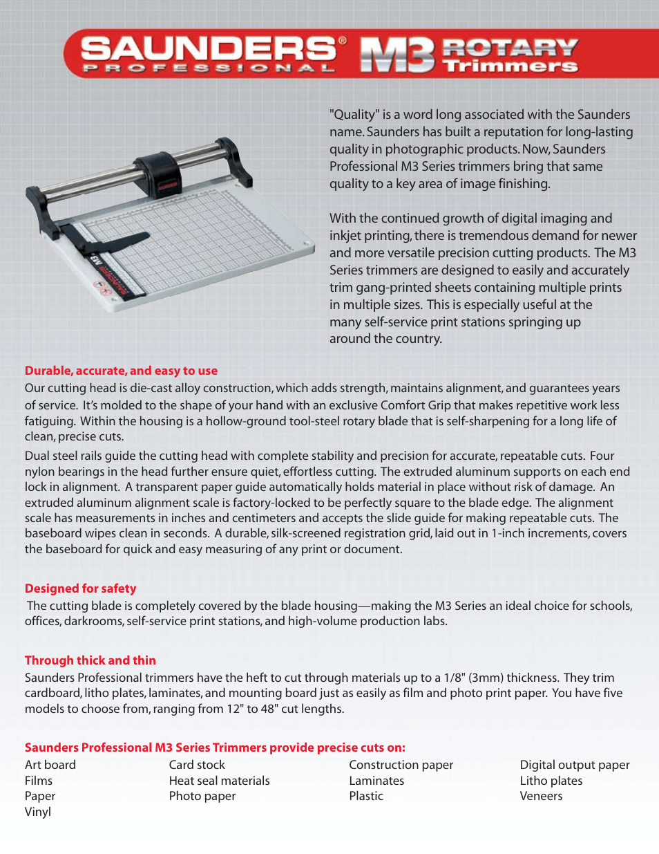 Tiffen Saunders M3 Series User Manual | 2 pages
