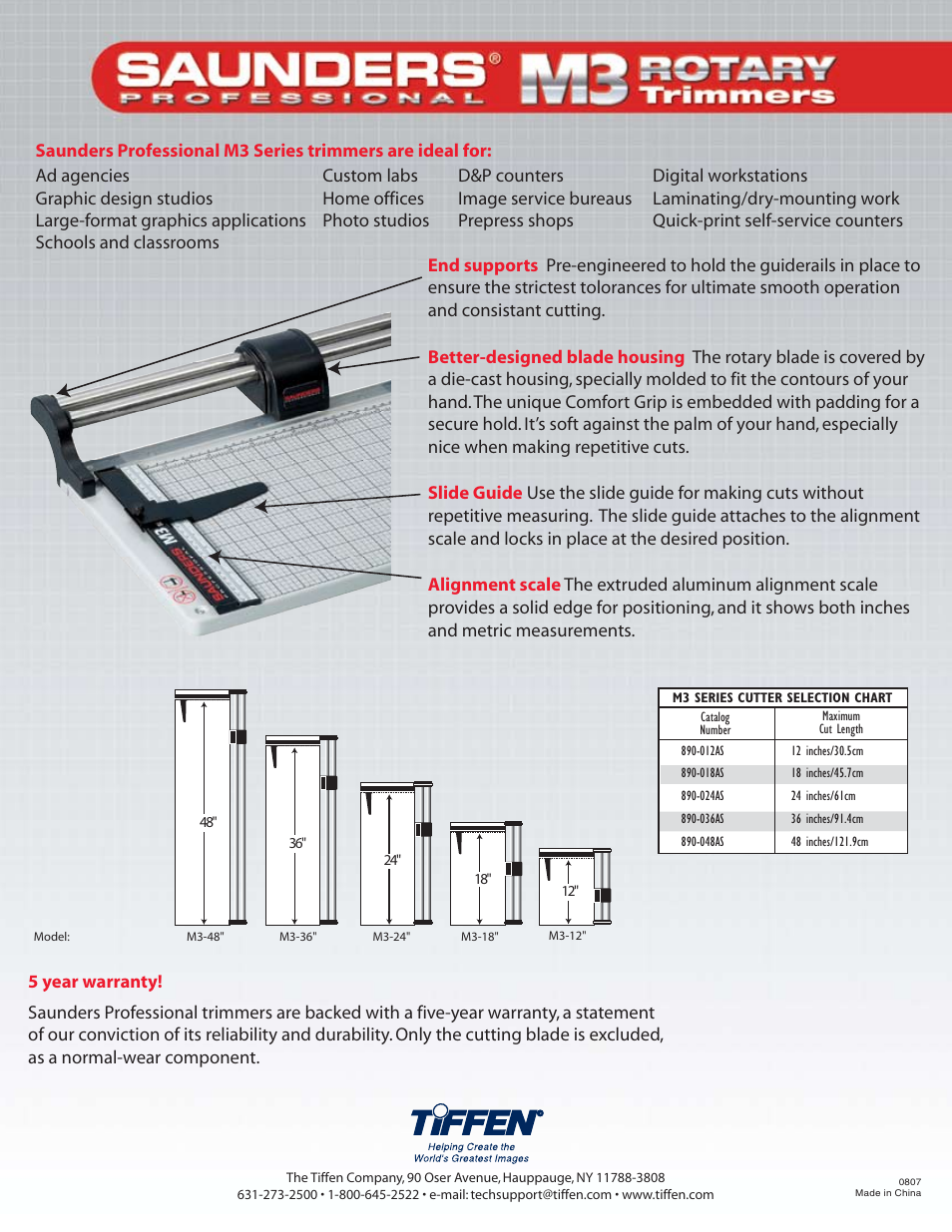 Tiffen Saunders M3 Series User Manual | Page 2 / 2