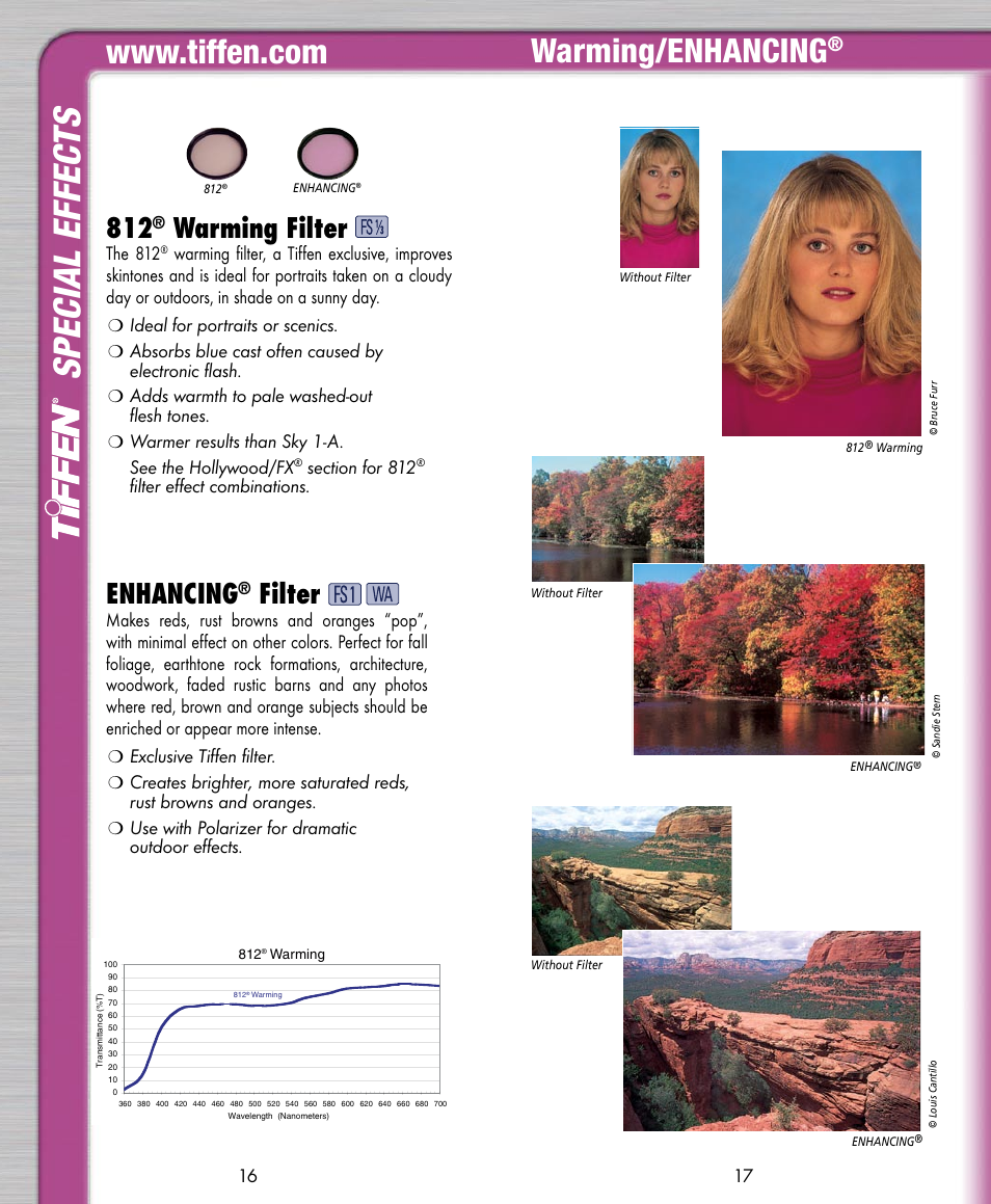 Spe cial effe cts, Warming/enhancing, Enhancing | Filter, Warming filter | Tiffen Digital Photo Video User Manual | Page 9 / 24