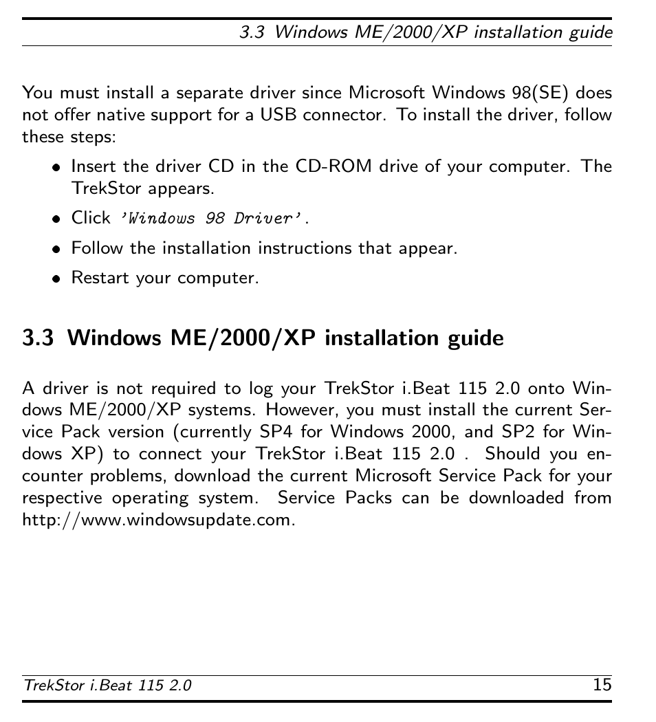 Windows me/2000/xp installation guide | TrekStor 115 User Manual | Page 21 / 34