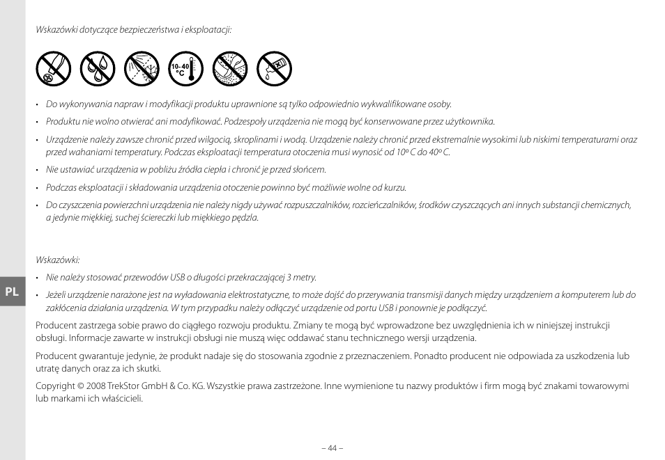 TrekStor DataStation maxi g.u User Manual | Page 44 / 65