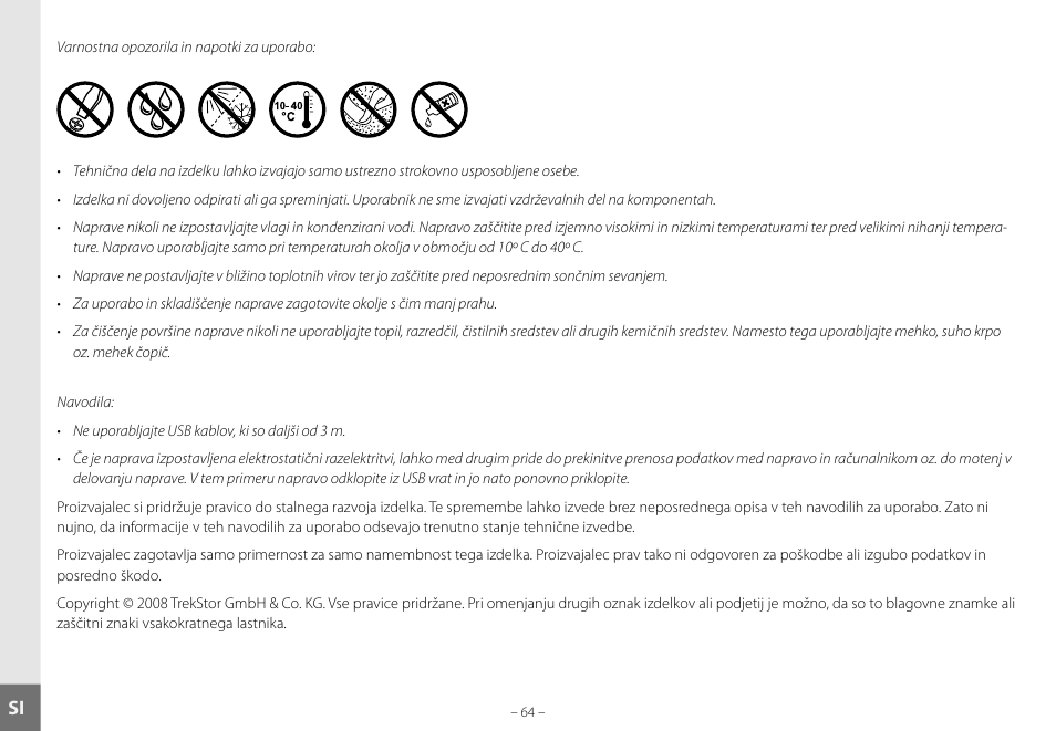 TrekStor DataStation maxi g.u User Manual | Page 64 / 65