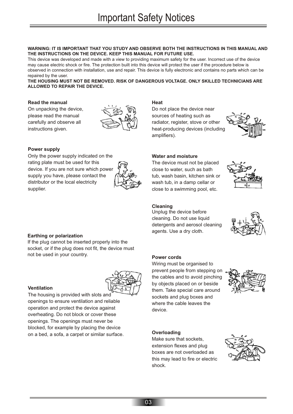 Important safety notices | Tangent Audio DVR-500 User Manual | Page 5 / 40