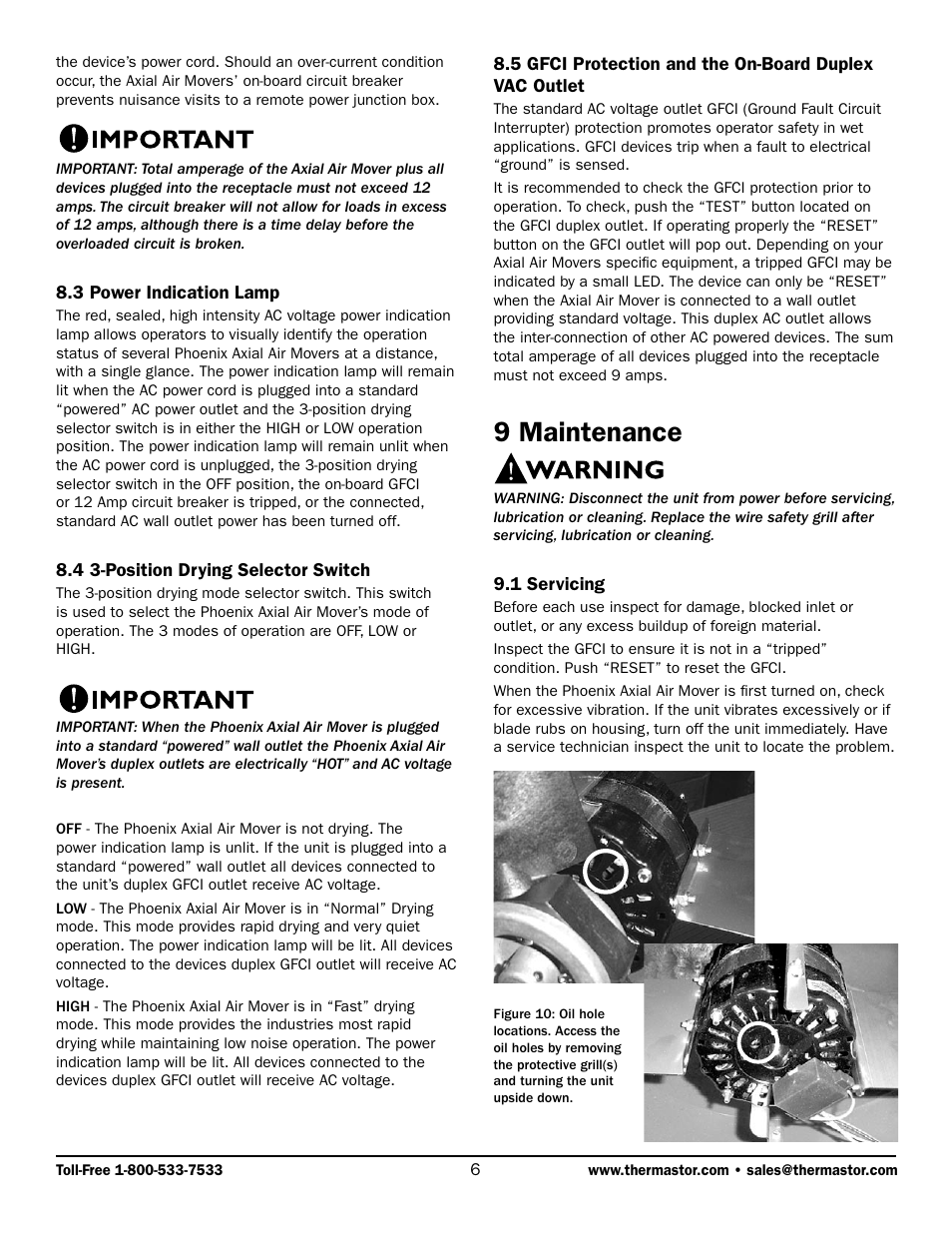 9 maintenance | Therma-Stor Products Group TS-285 User Manual | Page 6 / 9