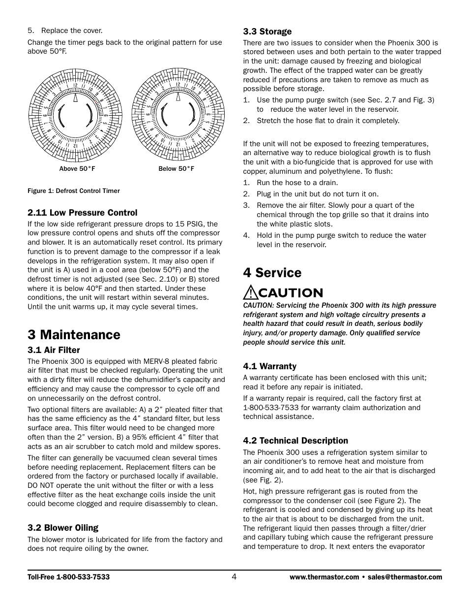 3 maintenance, 4 service | Therma-Stor Products Group 300 User Manual | Page 4 / 11