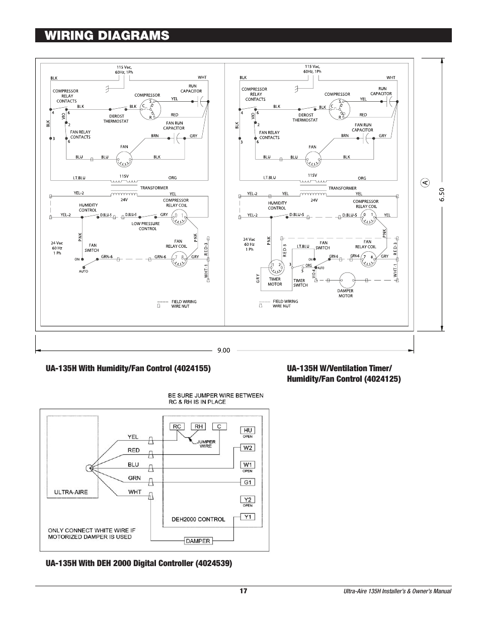 Wiring diagrams | Therma-Stor Products Group UA-135H User Manual | Page 17 / 21
