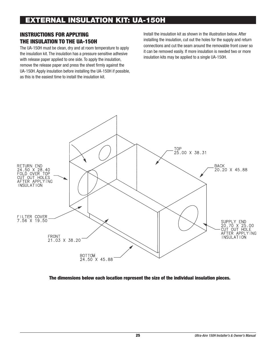 External insulation kit: ua-150h | Therma-Stor Products Group UA-150H User Manual | Page 25 / 28
