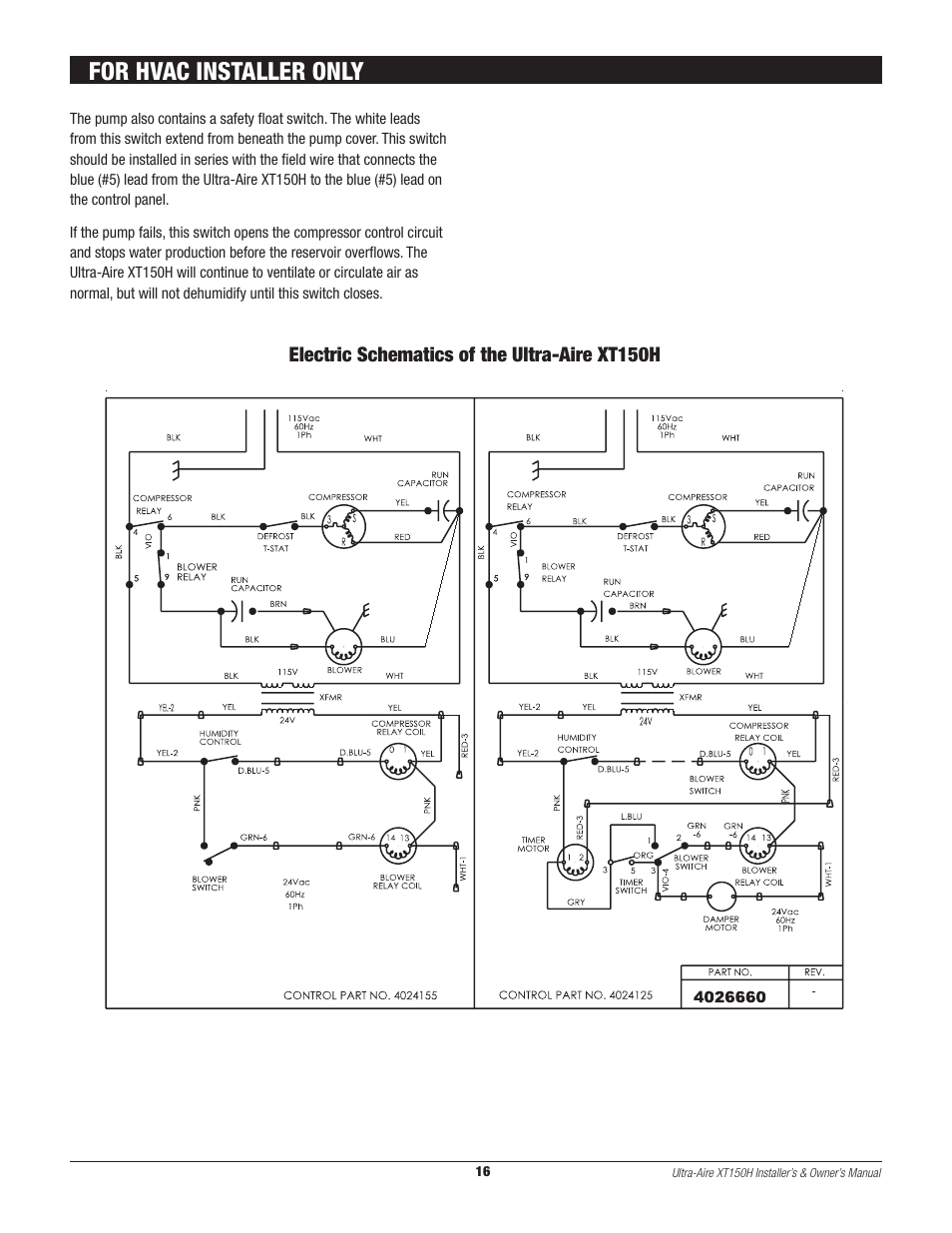 For hvac installer only | Therma-Stor Products Group XT150H User Manual | Page 16 / 22