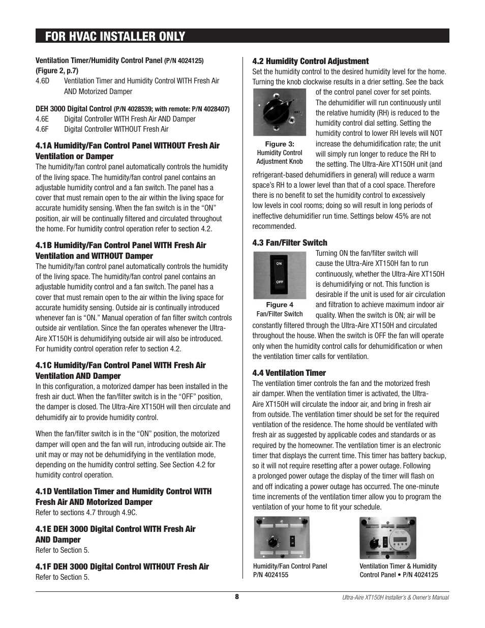 For hvac installer only | Therma-Stor Products Group XT150H User Manual | Page 8 / 22