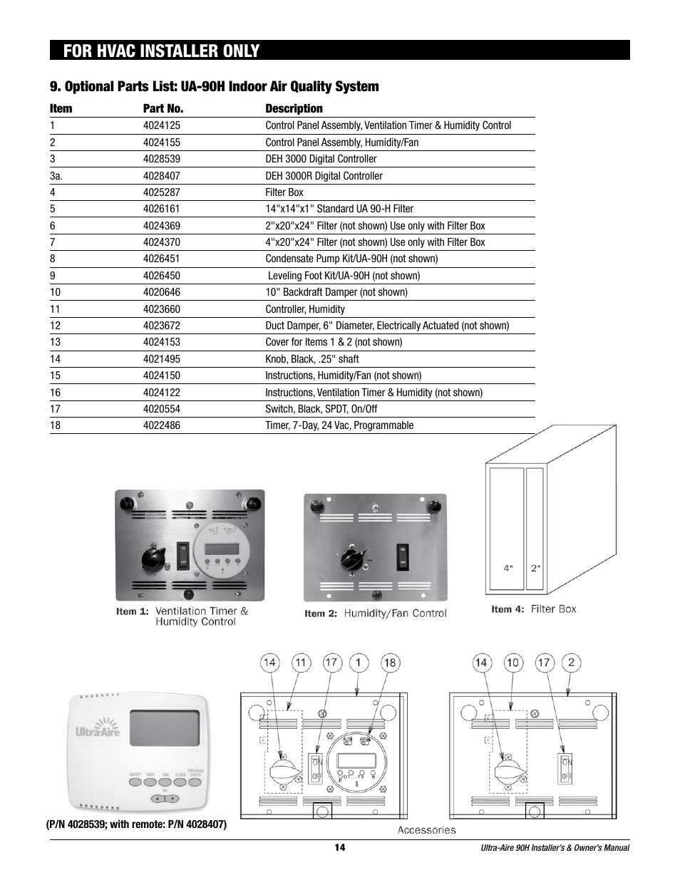 For hvac installer only | Therma-Stor Products Group 90H User Manual | Page 14 / 21