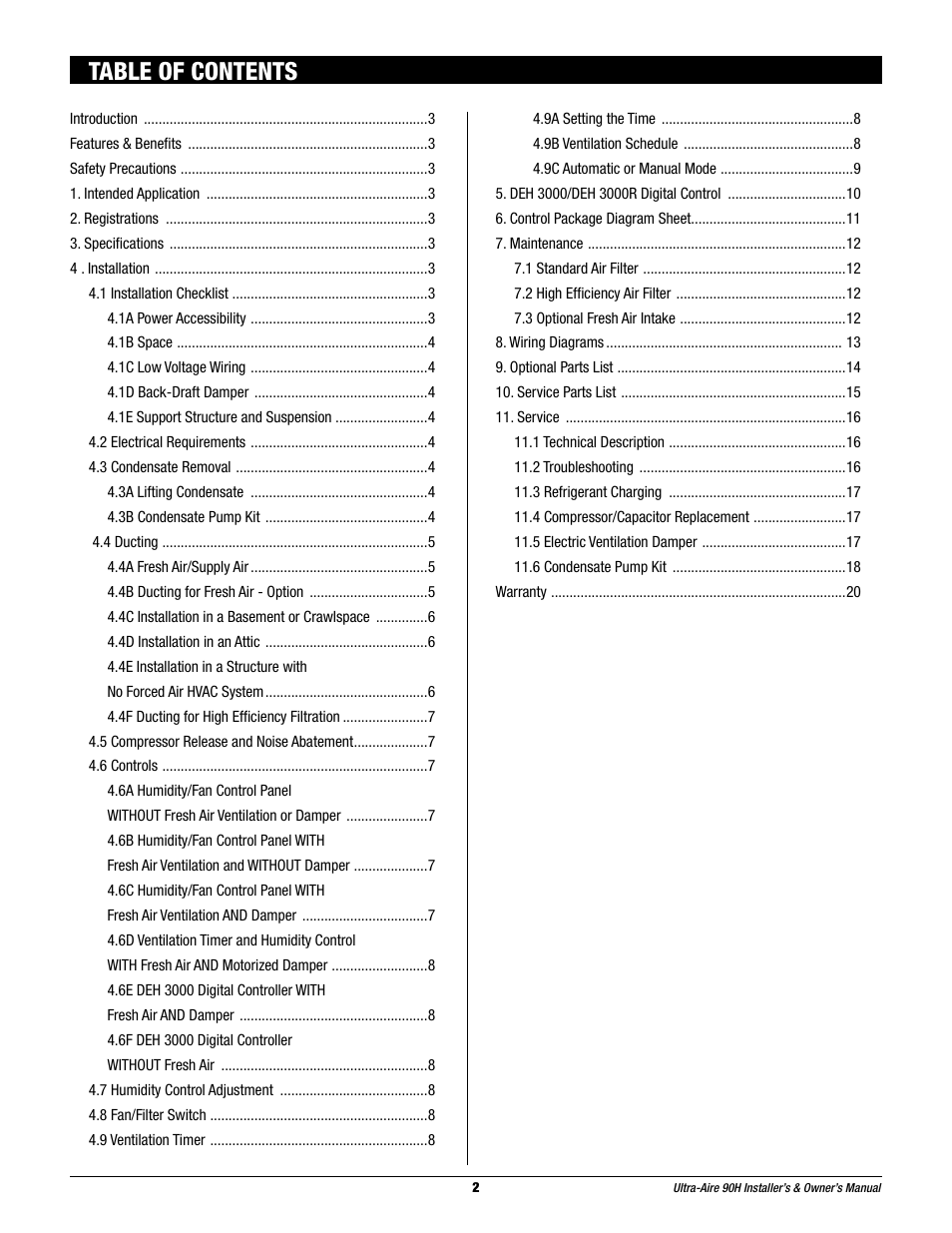 Therma-Stor Products Group 90H User Manual | Page 2 / 21
