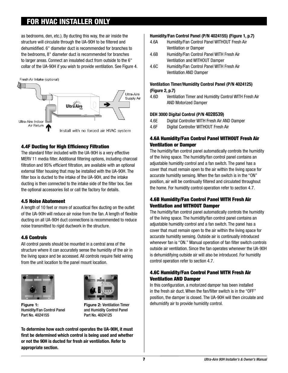 For hvac installer only | Therma-Stor Products Group 90H User Manual | Page 7 / 21