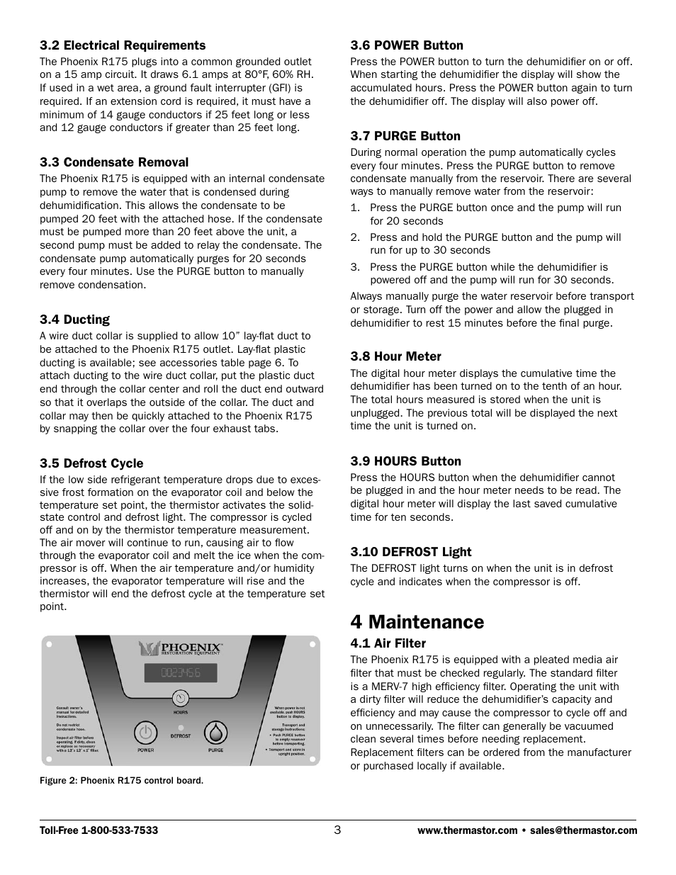 4 maintenance | Therma-Stor Products Group R175 User Manual | Page 3 / 9