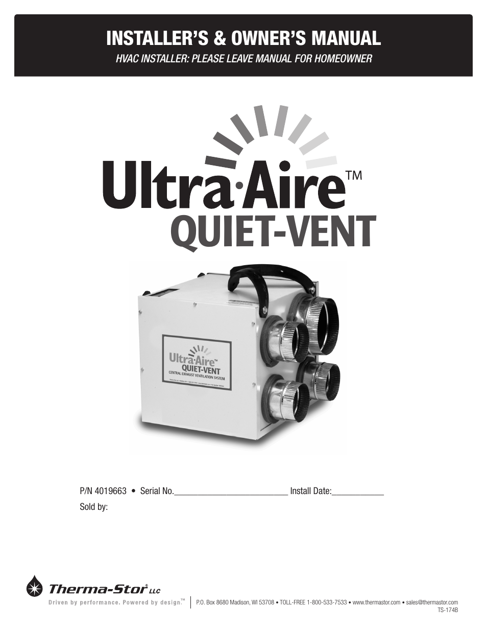 Therma-Stor Products Group Quiet-Vent Ventilation System User Manual | 8 pages