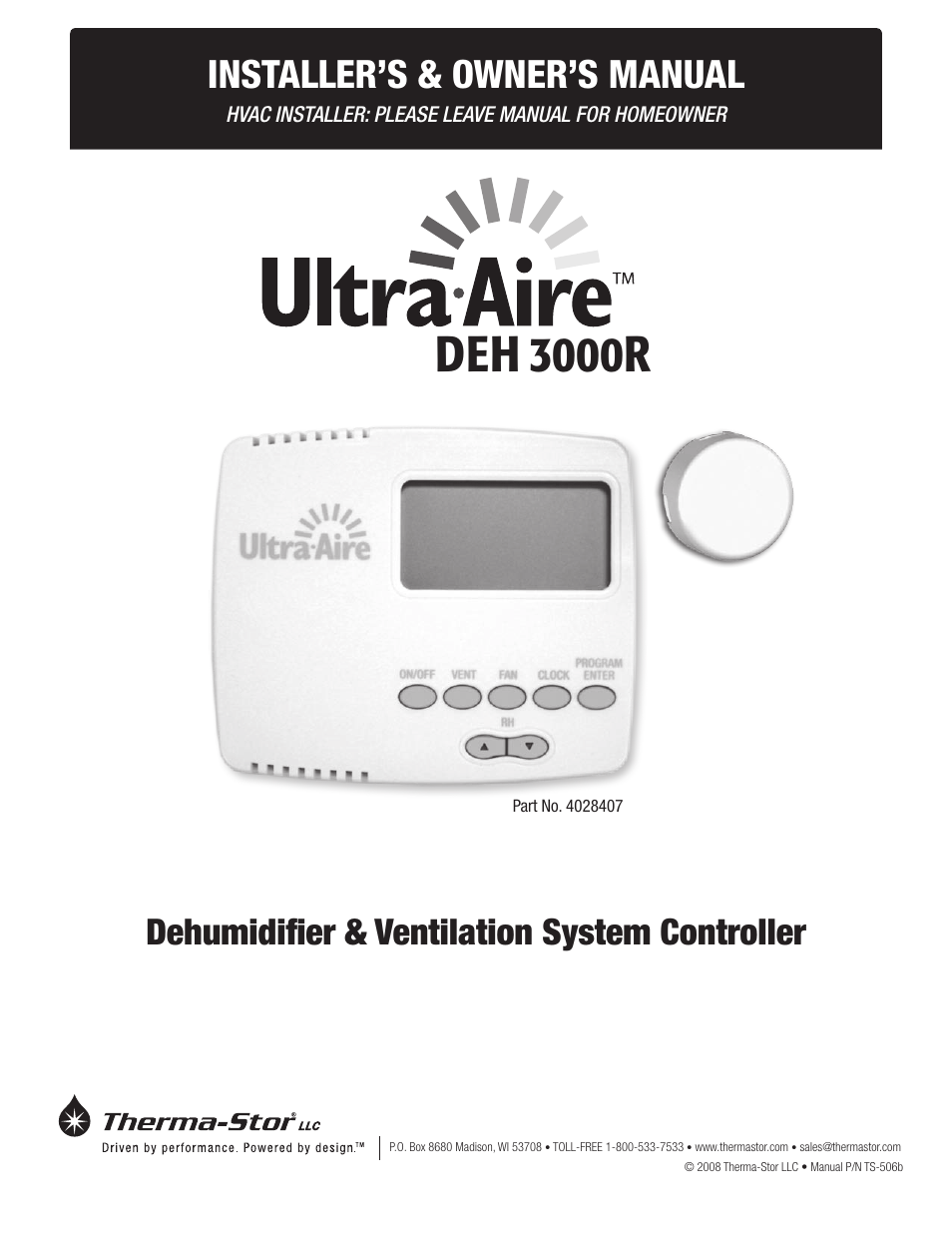 Therma-Stor Products Group Ultra-Aire DEH 3000R User Manual | 12 pages
