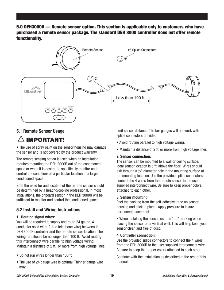 Important | Therma-Stor Products Group Ultra-Aire DEH 3000R User Manual | Page 10 / 12
