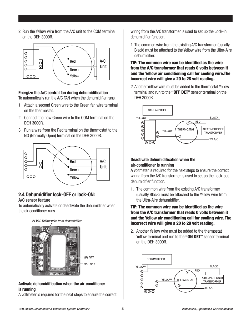 4 dehumidifier lock-off or lock-on | Therma-Stor Products Group Ultra-Aire DEH 3000R User Manual | Page 4 / 12