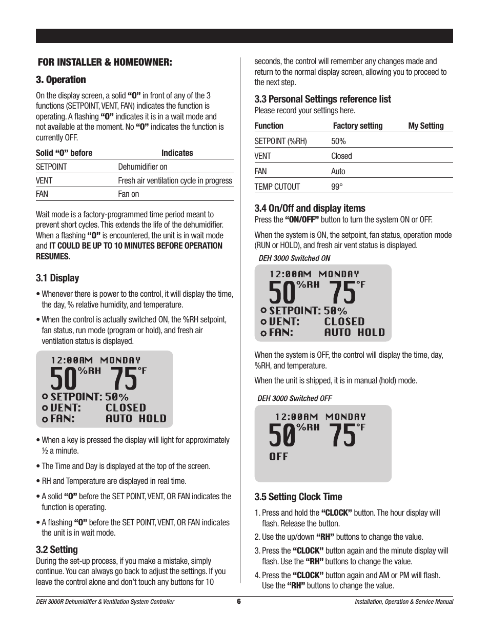 Therma-Stor Products Group Ultra-Aire DEH 3000R User Manual | Page 6 / 12