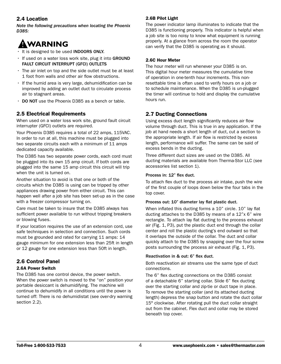 Therma-Stor Products Group PHOENIX D385 User Manual | Page 4 / 7