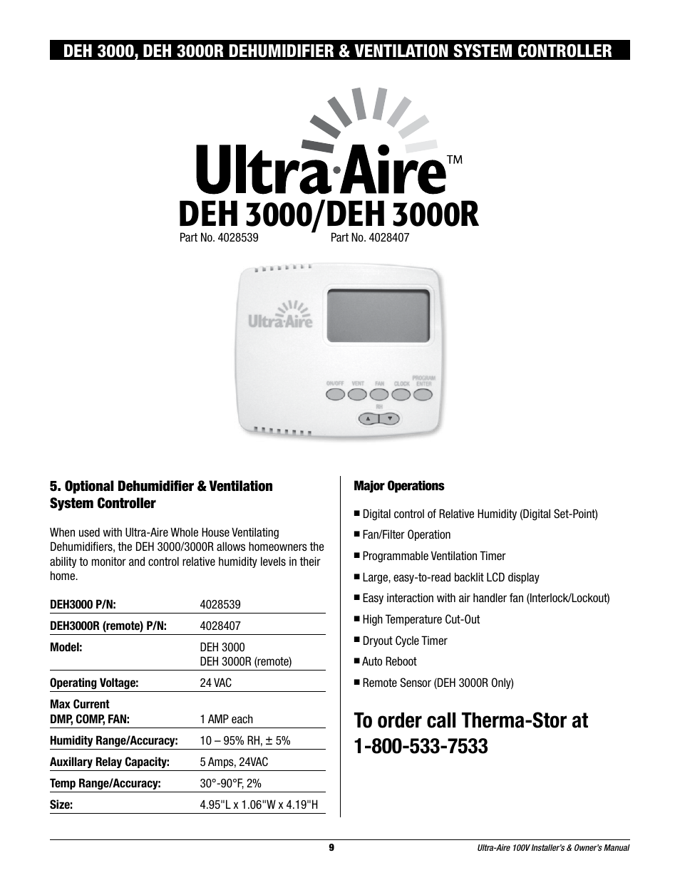 Therma-Stor Products Group Ultra-Aire 100V User Manual | Page 9 / 21