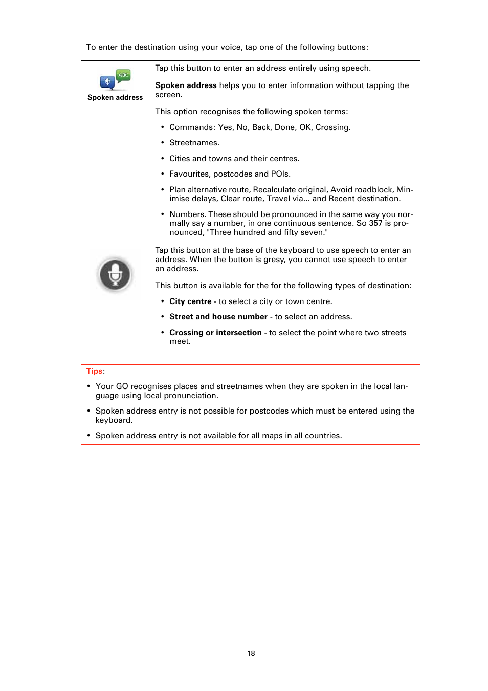 TomTom GO User Manual | Page 18 / 86