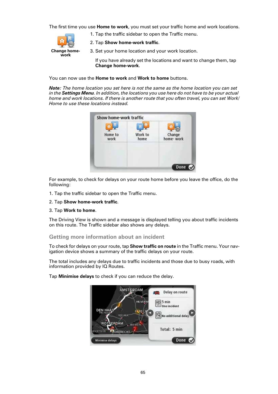 Getting more information about an incident | TomTom GO User Manual | Page 65 / 86